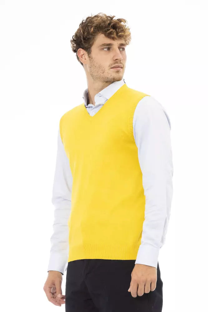 Alpha Studio Yellow Sweater Vest