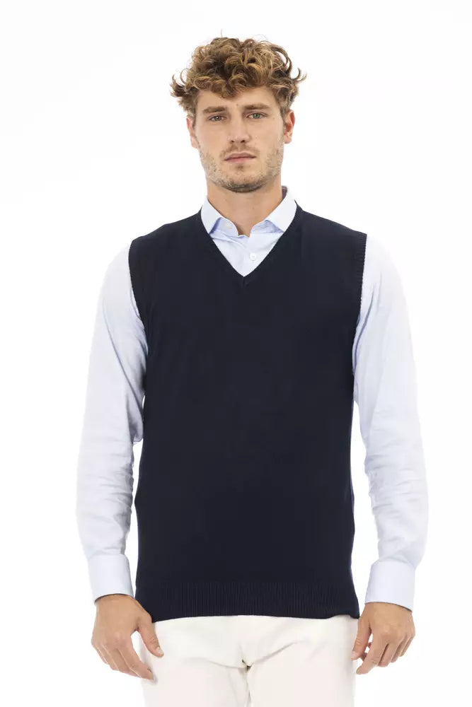 Alpha Studio Blue Sweater Vest