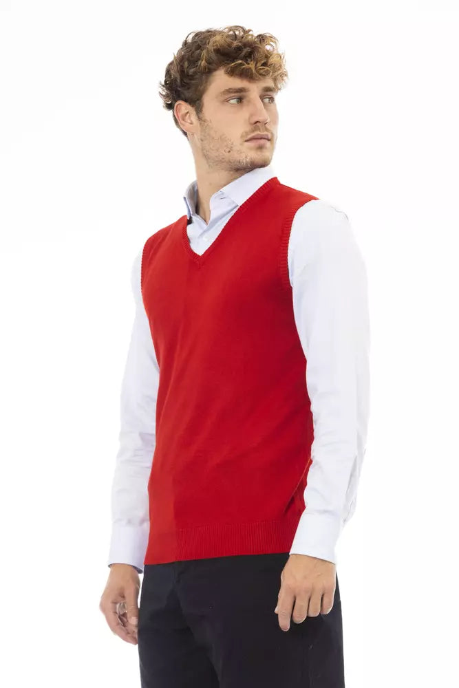 Alpha Studio Red Sweater Vest
