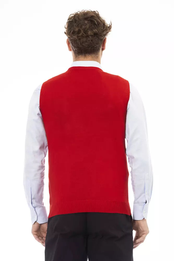 Alpha Studio Red Sweater Vest