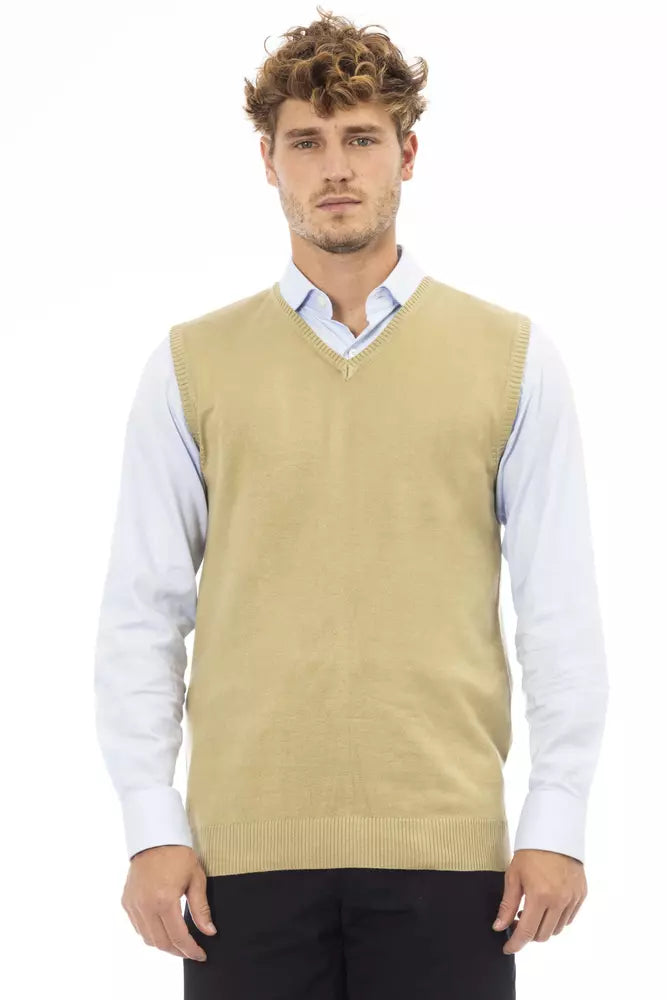 Alpha Studio Beige Sleeveless Sweater