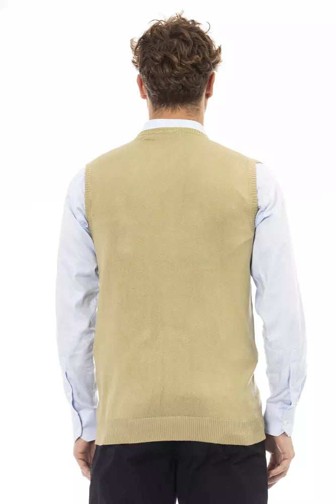 Alpha Studio Beige Sleeveless Sweater
