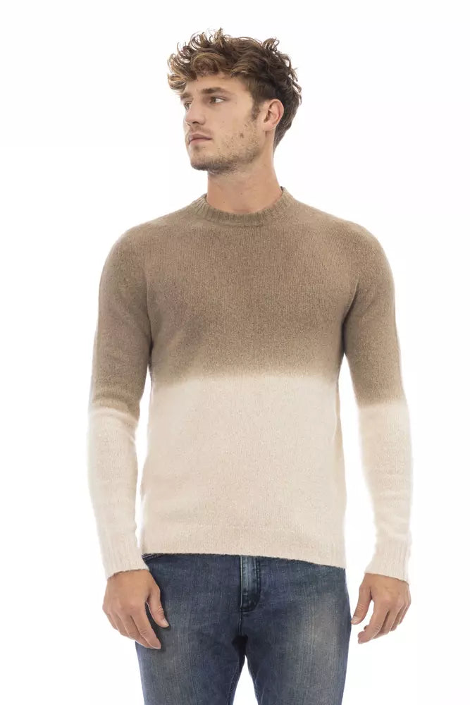 Alpha Studio Beige Alpaca Men Sweater LUNESCAPE