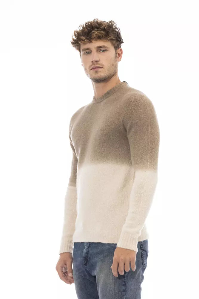 Alpha Studio Beige Alpaca Men Sweater LUNESCAPE