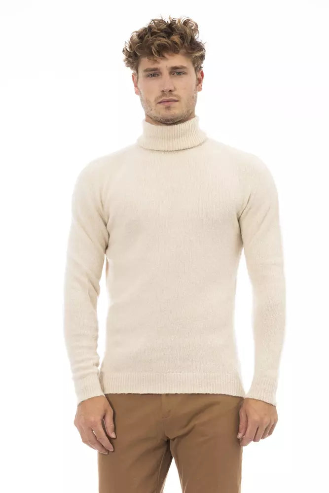 Alpha Studio Beige Alpaca Men Sweater LUNESCAPE