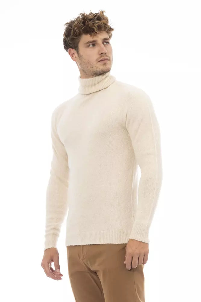 Alpha Studio Beige Alpaca Men Sweater LUNESCAPE