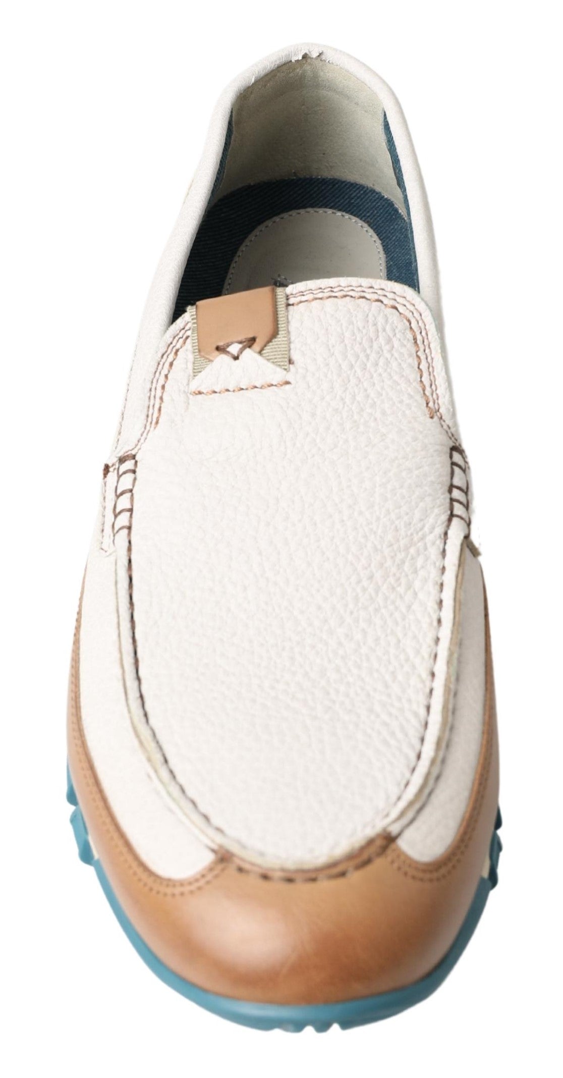 Dolce & Gabbana White Leather Loafers Moccasin