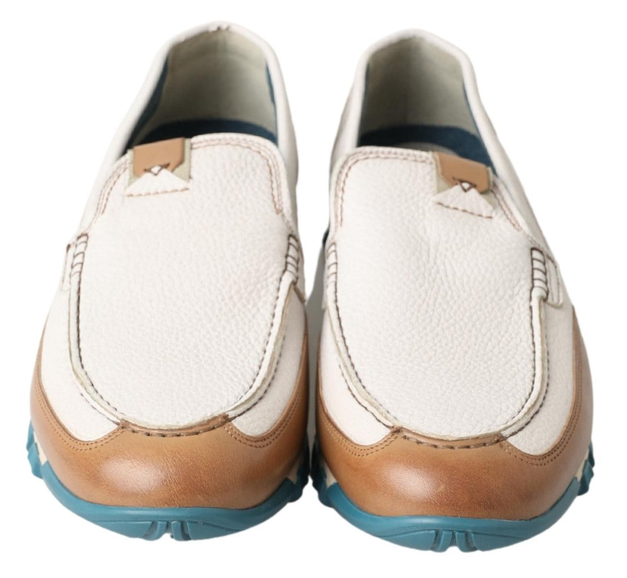 Dolce & Gabbana White Leather Loafers Moccasin