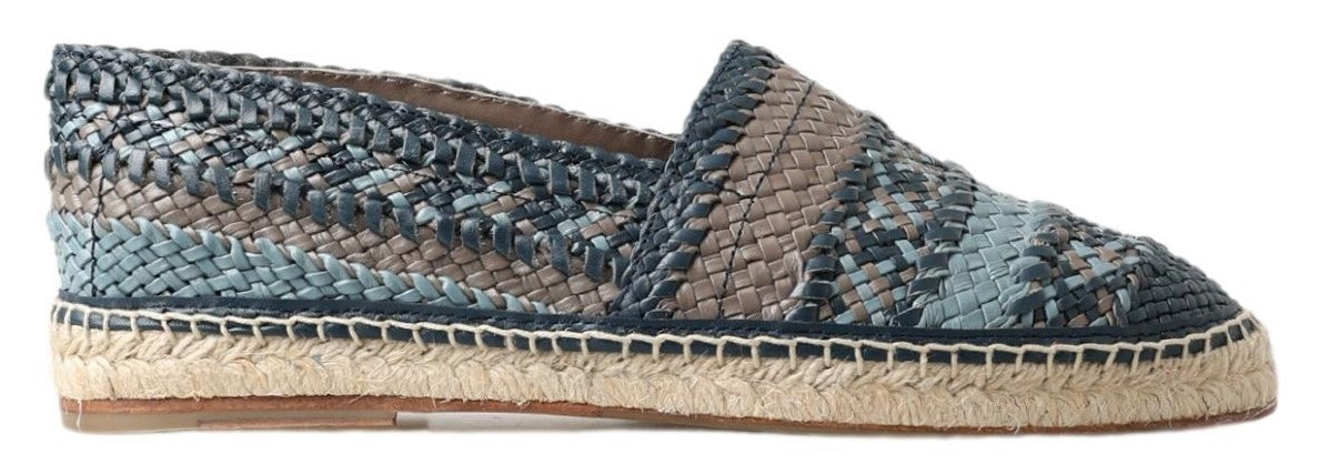 Dolce & Gabbana Blue Gray Leather Buffalo Espadrille Shoes LUNESCAPE