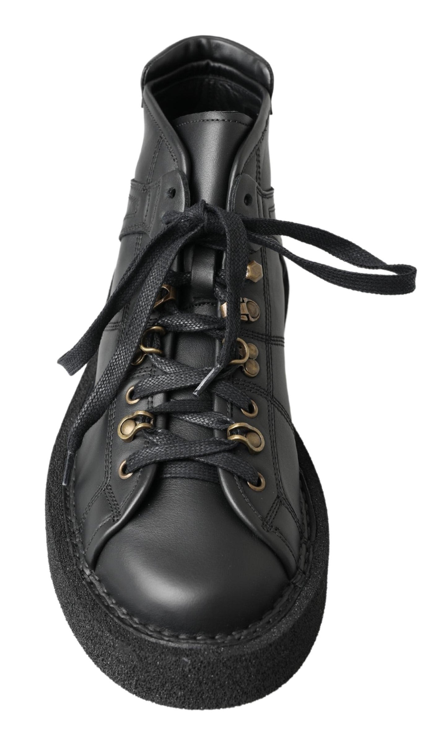 Dolce & Gabbana Black Leather Slip on Stretch Boots LUNESCAPE