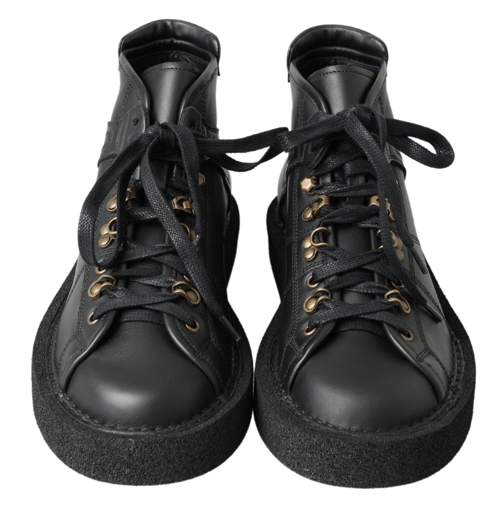 Dolce & Gabbana Black Leather Slip on Stretch Boots LUNESCAPE
