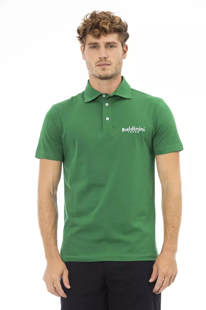 Baldinini Trend Green Cotton Men Polo LUNESCAPE