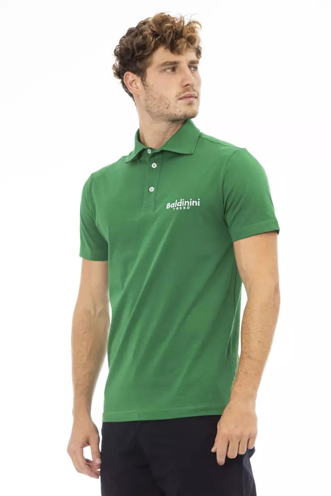 Baldinini Trend Green Cotton Men Polo LUNESCAPE