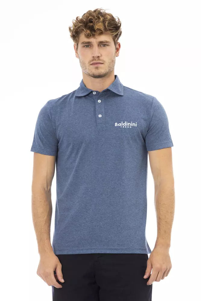 Baldinini Trend Blue Cotton Men Polo Shirt LUNESCAPE