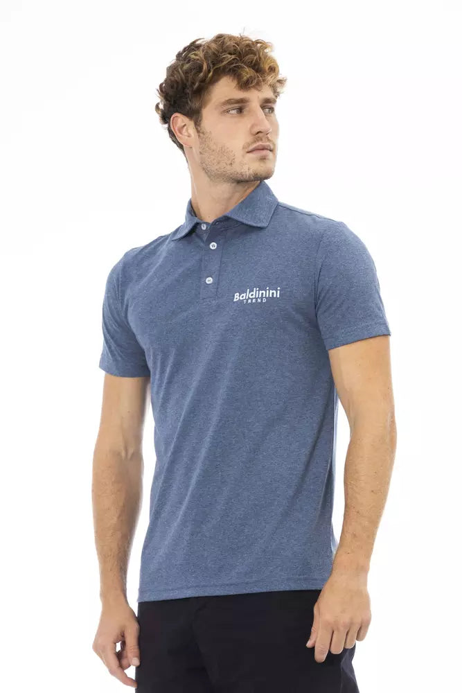 Baldinini Trend Blue Cotton Men Polo Shirt LUNESCAPE
