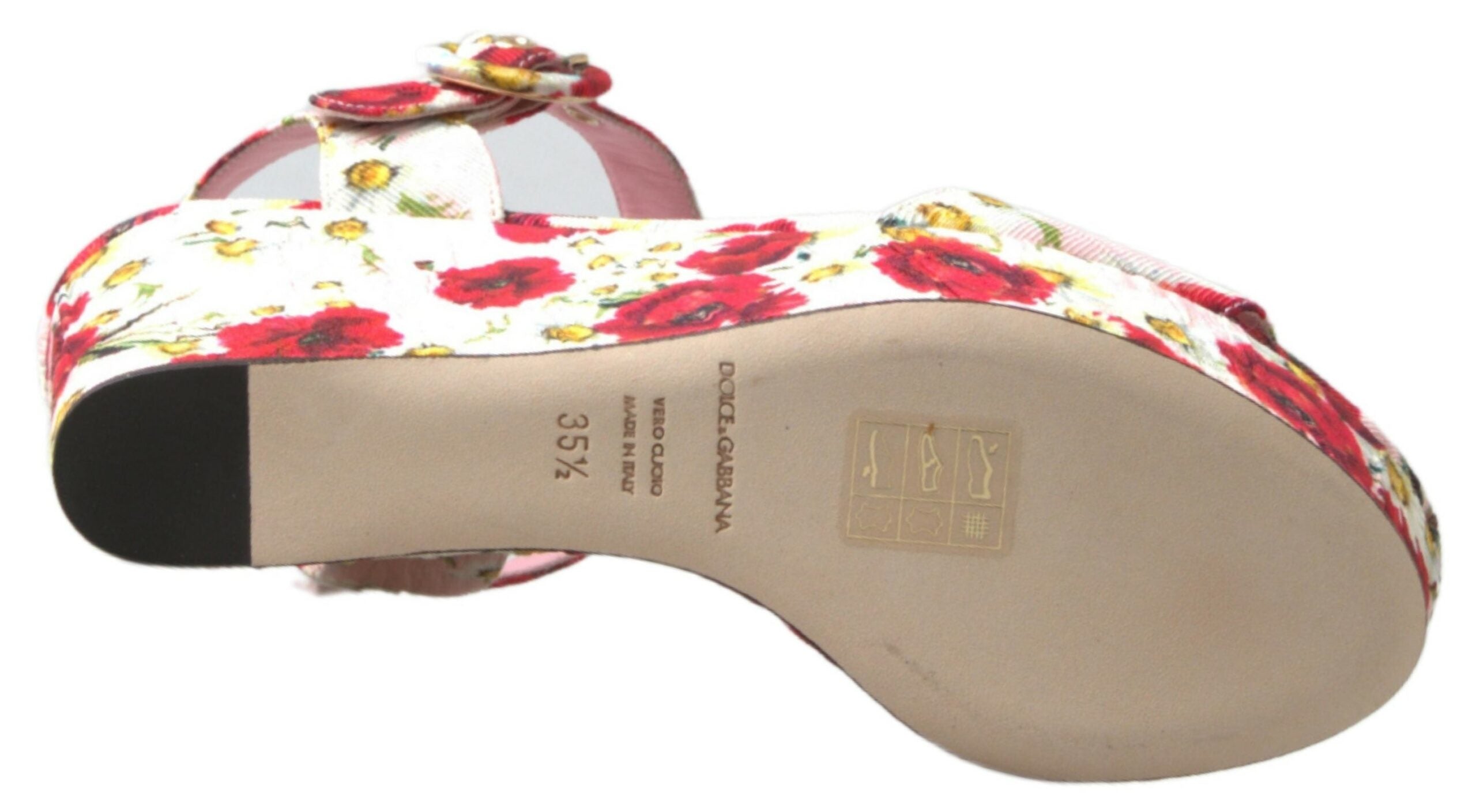 Dolce & Gabbana Multicolor floral print Wedges Floral Ankle Strap Sandals LUNESCAPE