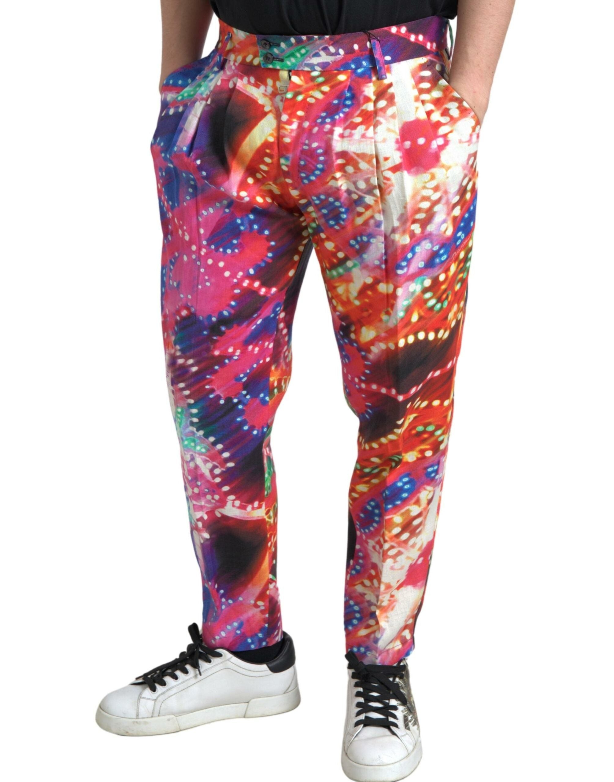 Dolce & Gabbana Psychedelic Paisley Linen Men Trouser
