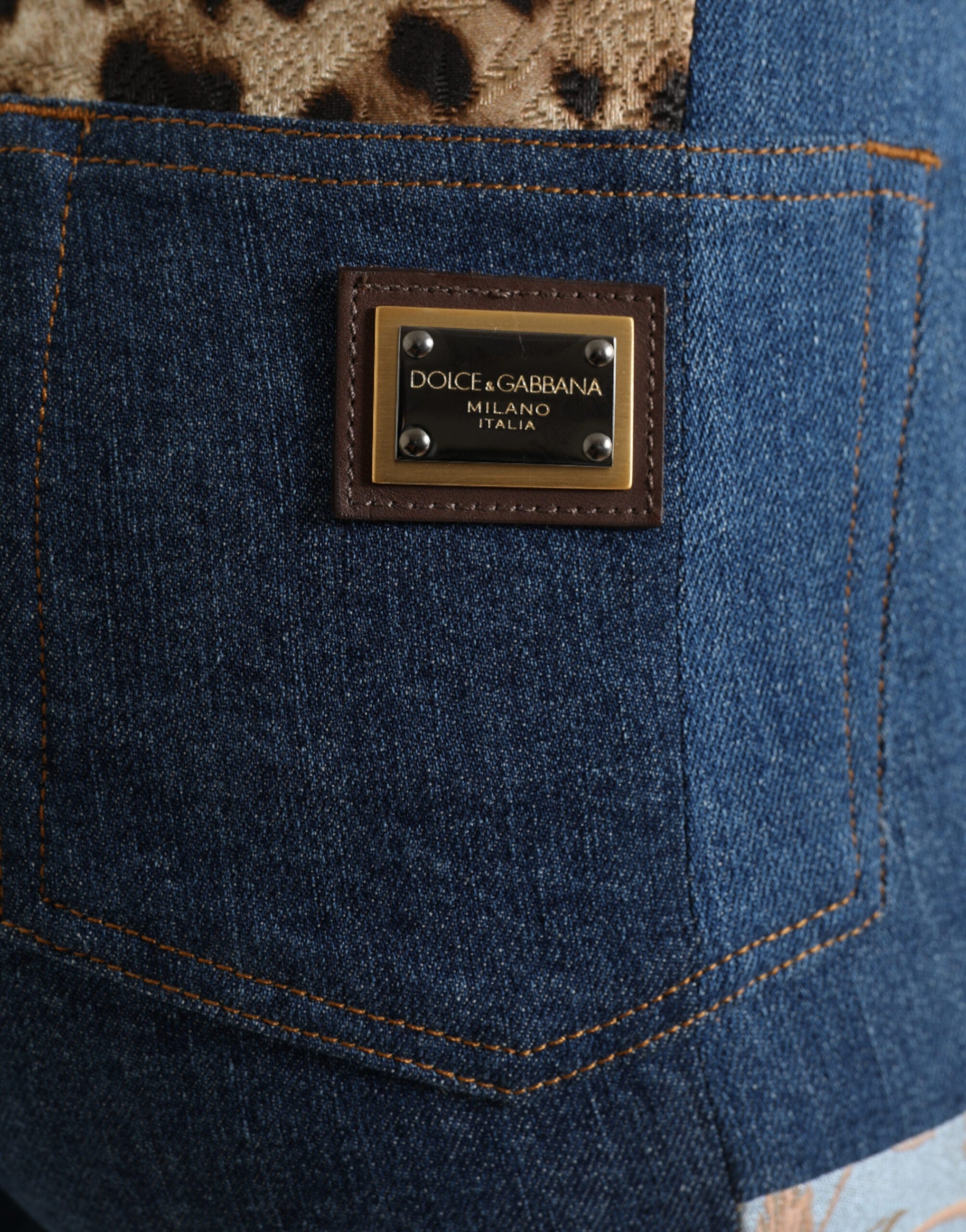Dolce & Gabbana Multicolor Patchwork GRACE Skinny Denim Jeans LUNESCAPE