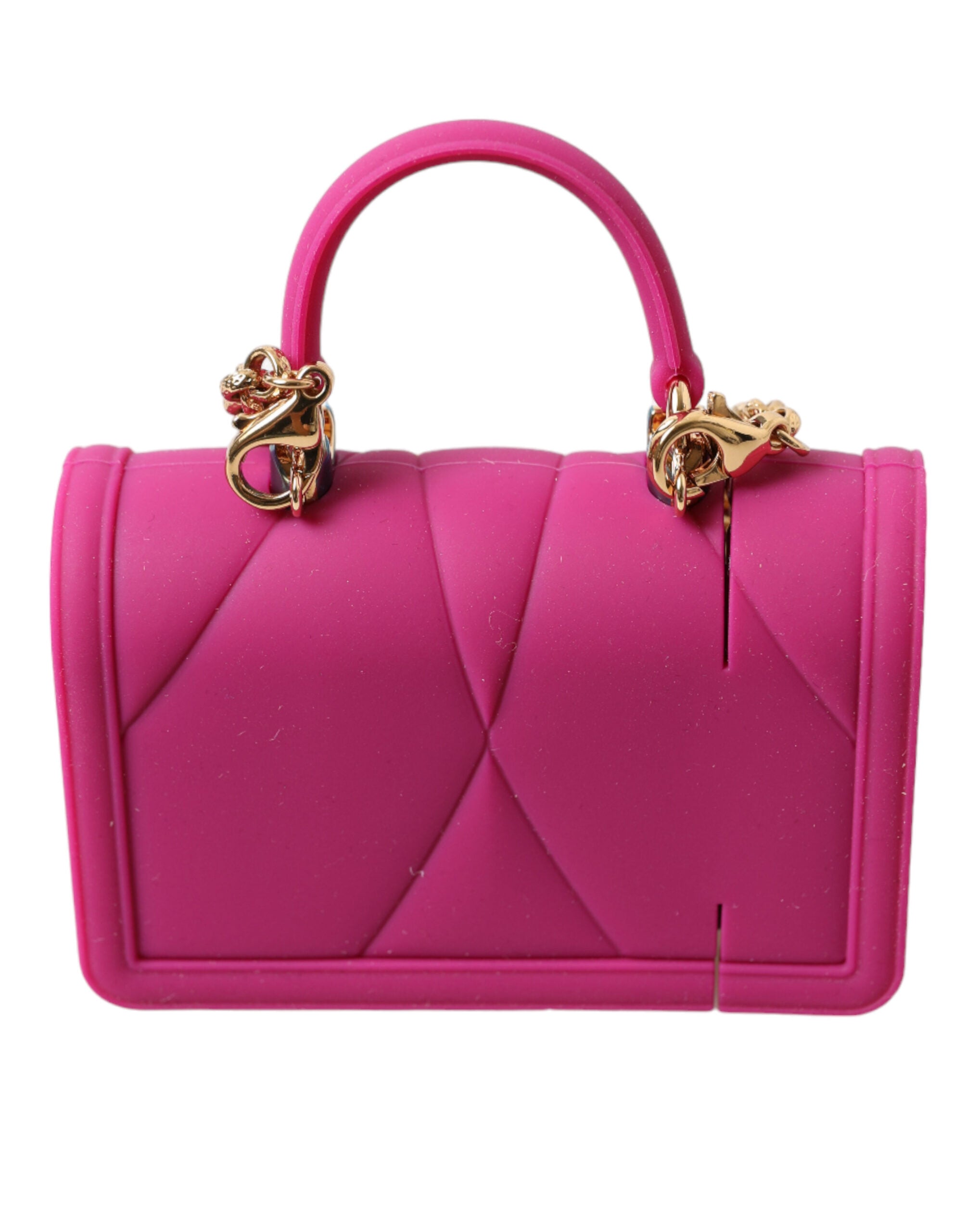 Dolce & Gabbana Chic Quilted Silicone Airpods Case - Pink & Gold LUNESCAPE