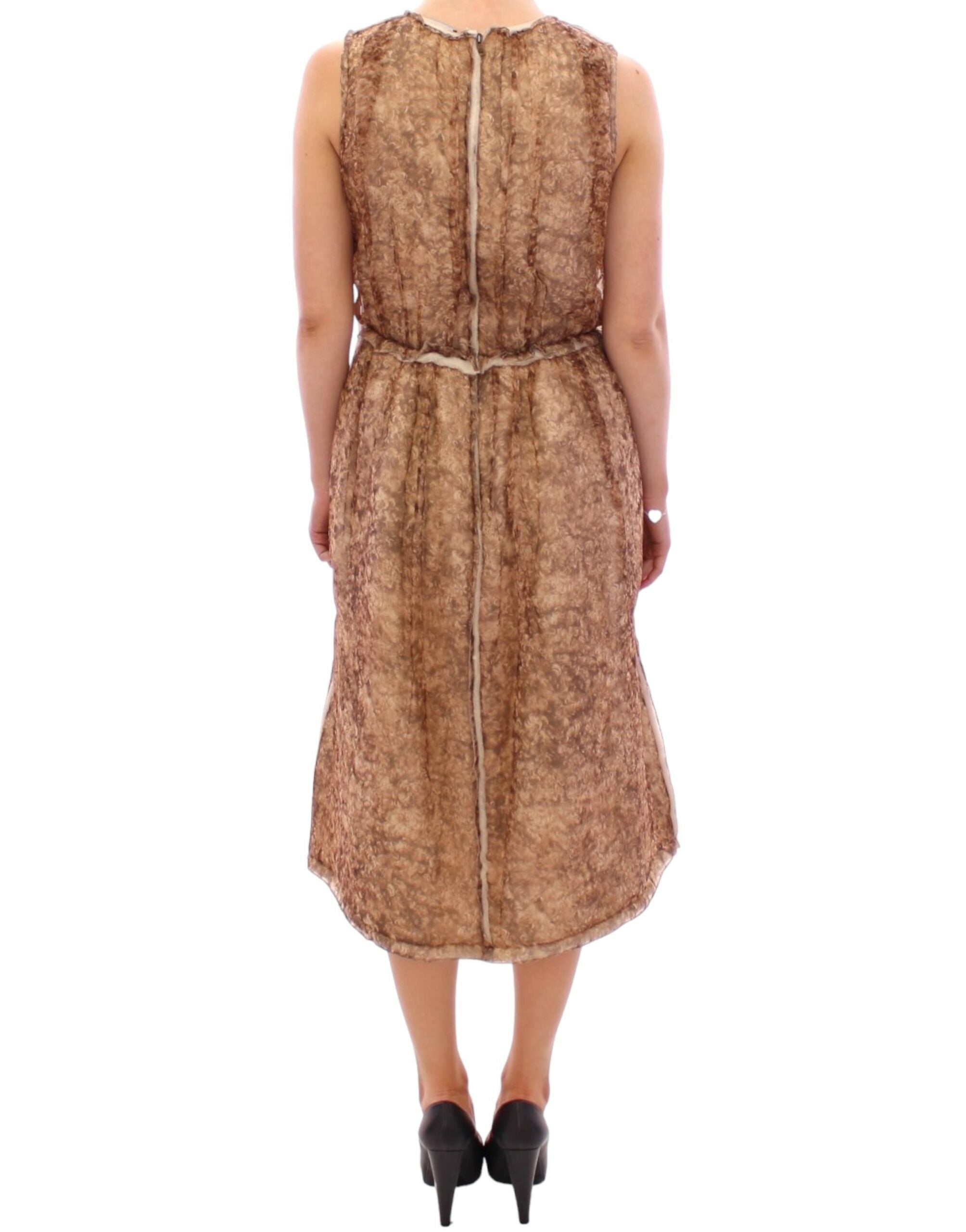 Dolce & Gabbana Brown sleeveless silk dress LUNESCAPE