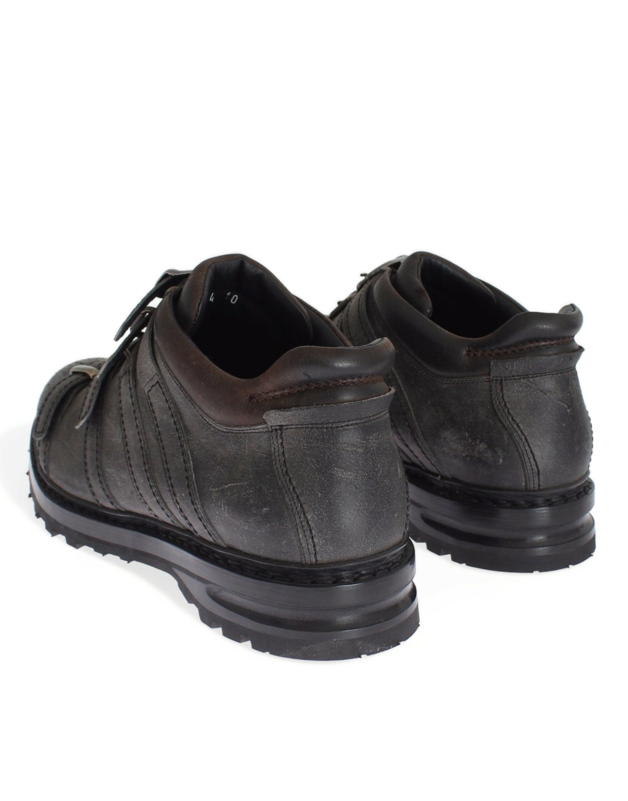 Dolce & Gabbana Gray Leather Ankle Strap Shoes Boots LUNESCAPE