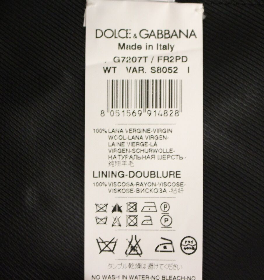 Dolce & Gabbana Gray Striped Wool Single Breasted Vest