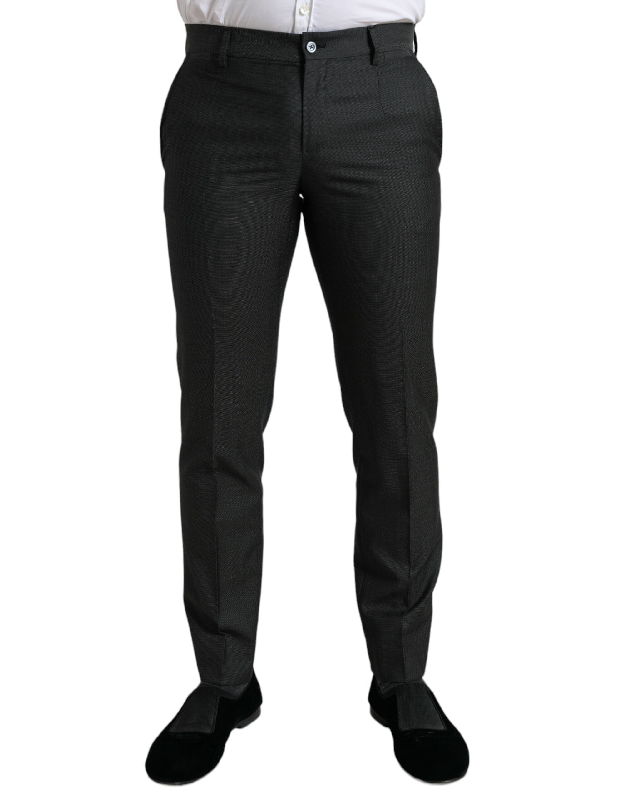 Dolce & Gabbana Elegant Dark Grey Skinny Dress Pants LUNESCAPE