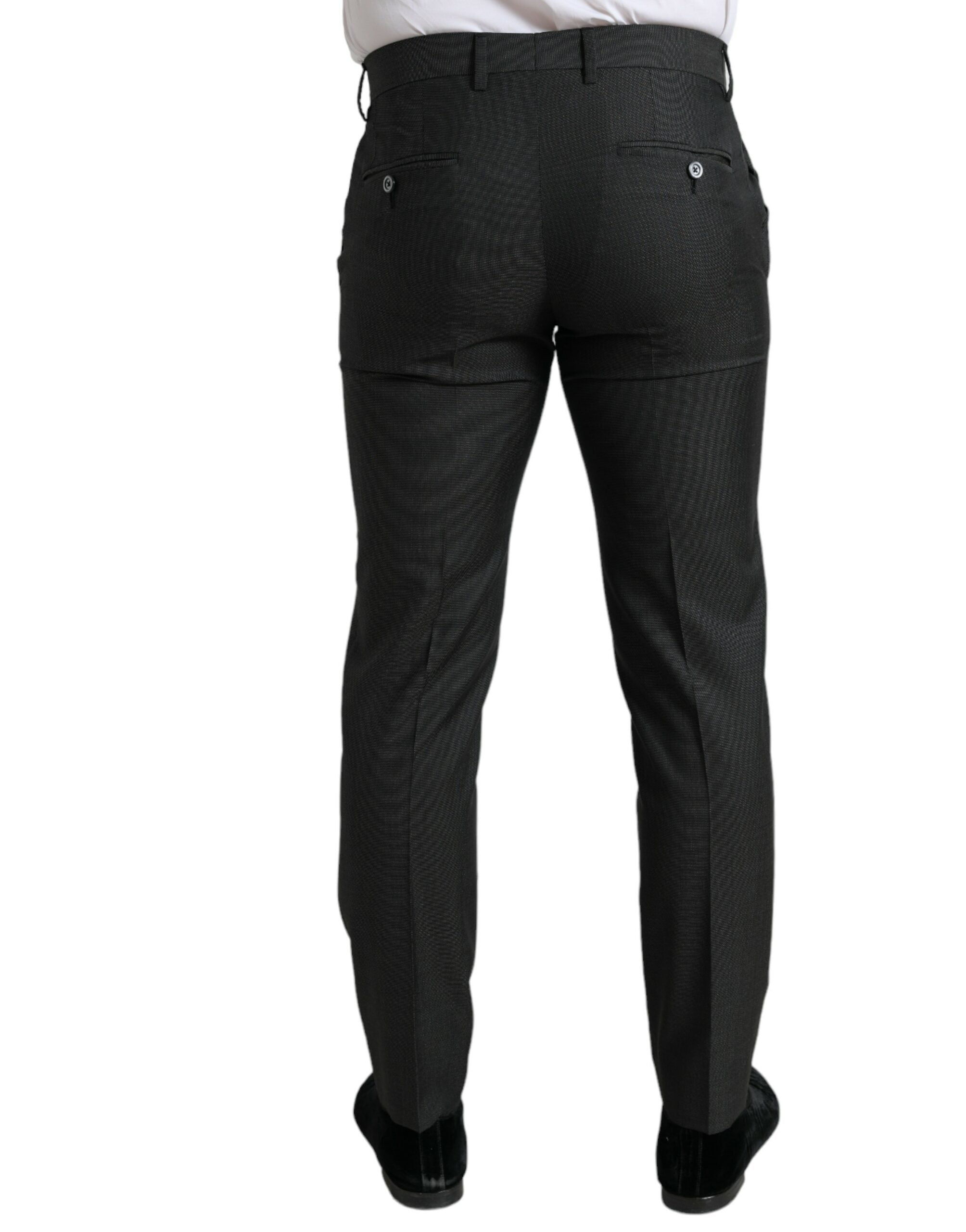 Dolce & Gabbana Elegant Dark Grey Skinny Dress Pants LUNESCAPE