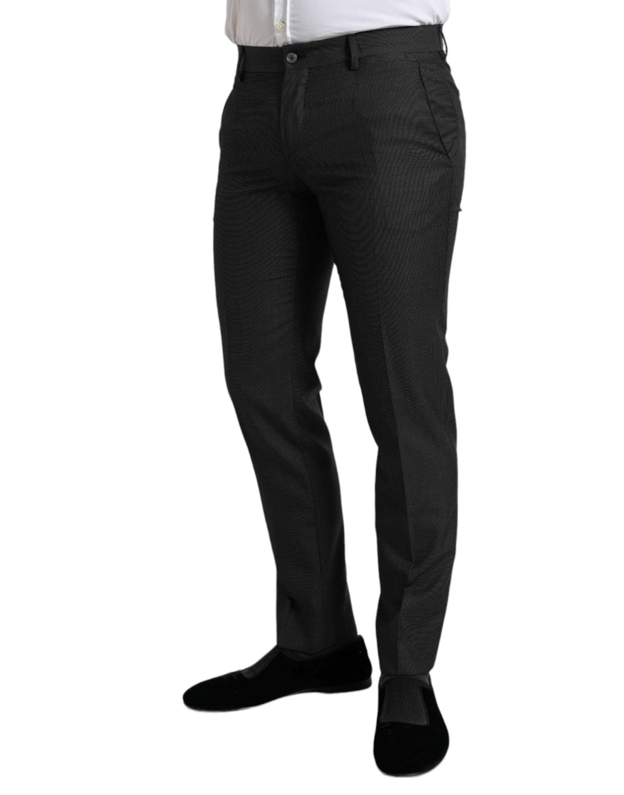 Dolce & Gabbana Elegant Dark Grey Skinny Dress Pants LUNESCAPE