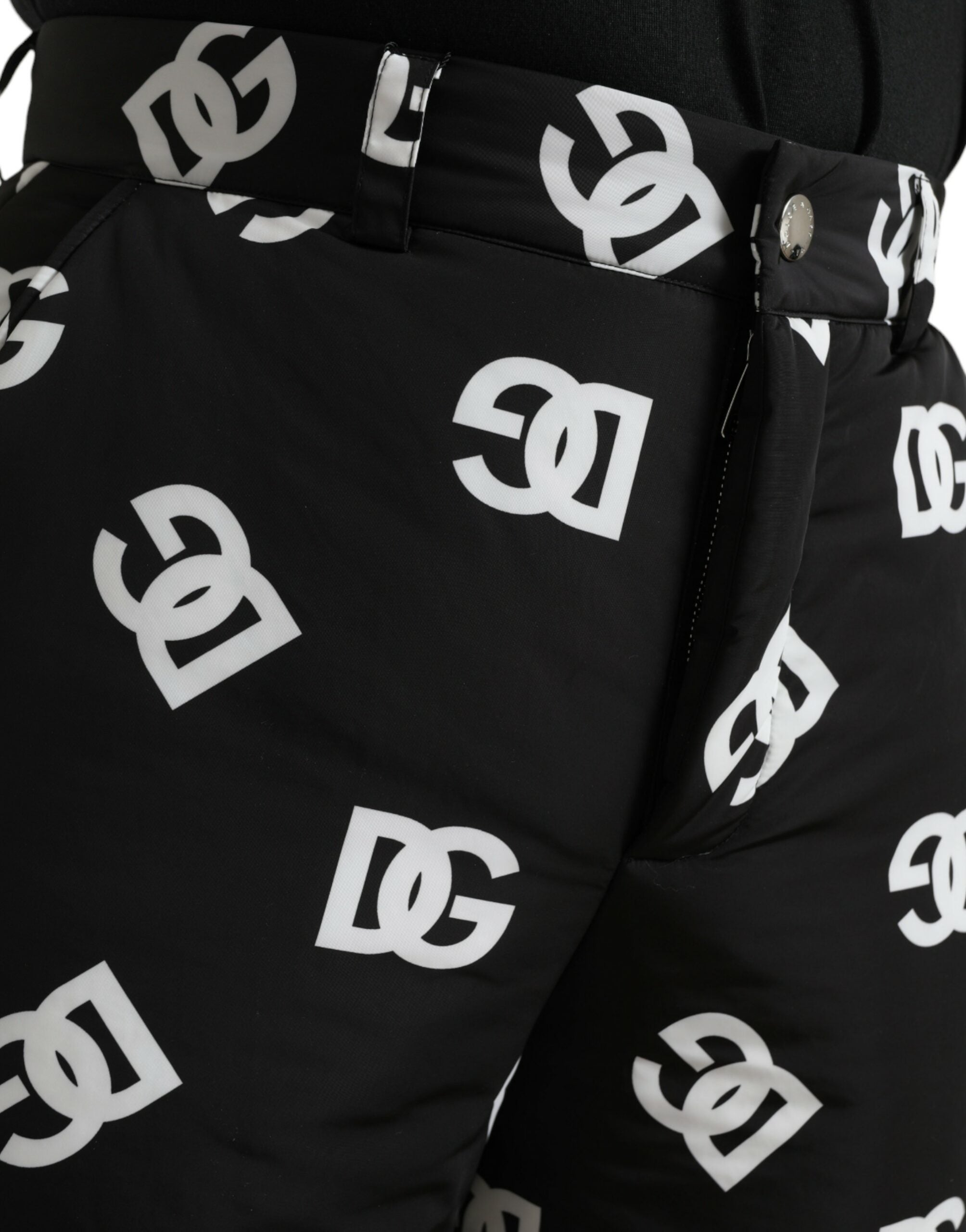 Dolce & Gabbana Black Logo DG Print Wide Leg Pants LUNESCAPE