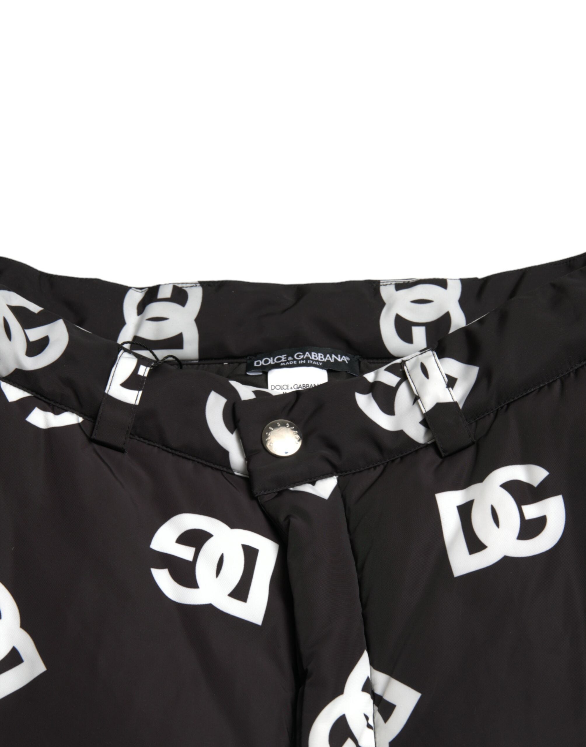 Dolce & Gabbana Black Logo DG Print Wide Leg Pants LUNESCAPE