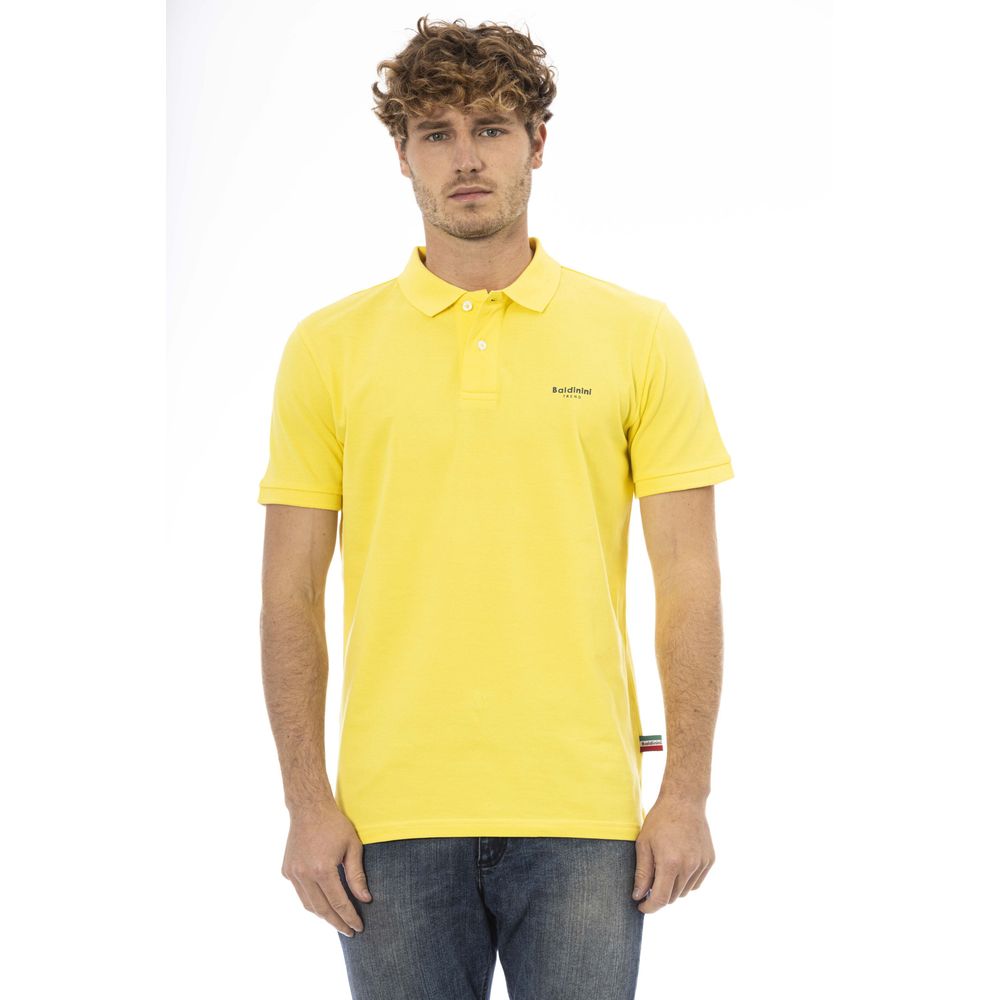 Baldinini Trend Yellow Cotton Men Polo Shirt LUNESCAPE