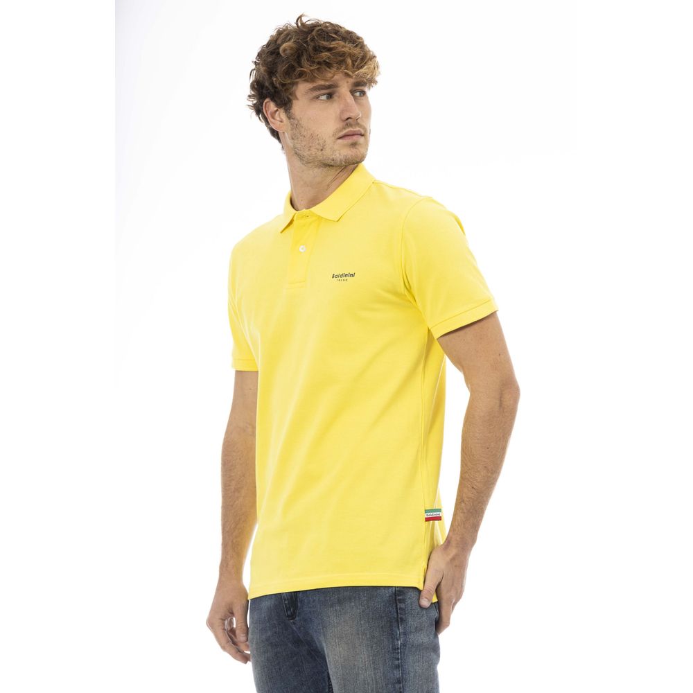 Baldinini Trend Yellow Cotton Men Polo Shirt LUNESCAPE
