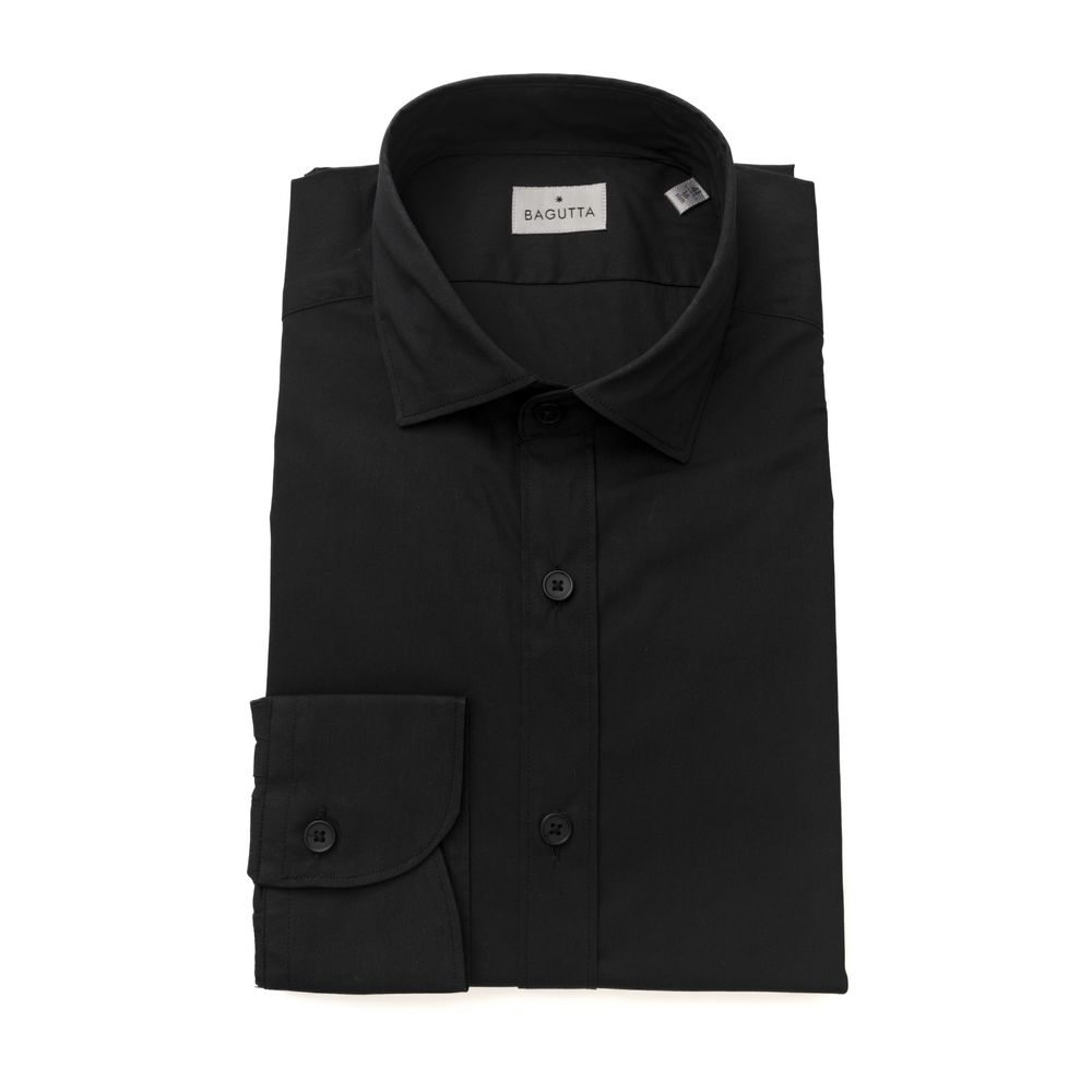 Bagutta Black Cotton Men Shirt LUNESCAPE