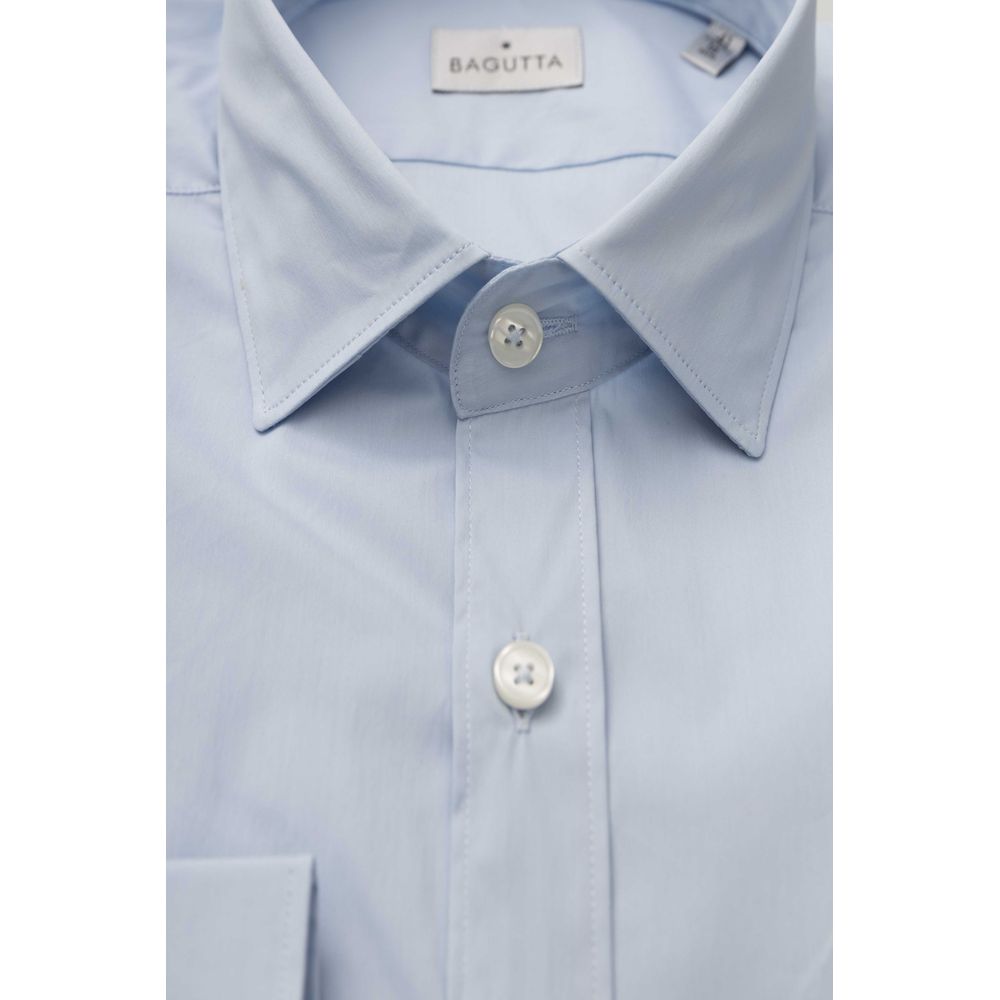 Bagutta Light Blue Cotton Men Shirt LUNESCAPE