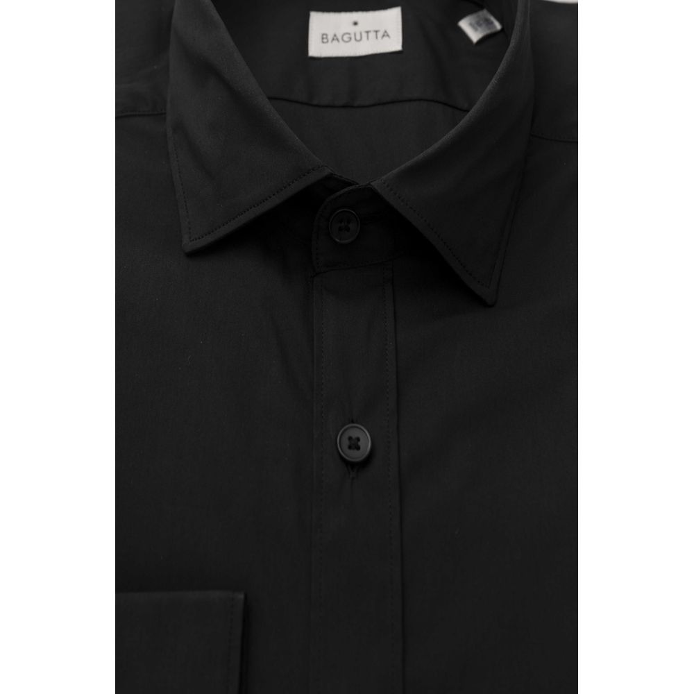 Bagutta Black Cotton Men Shirt LUNESCAPE