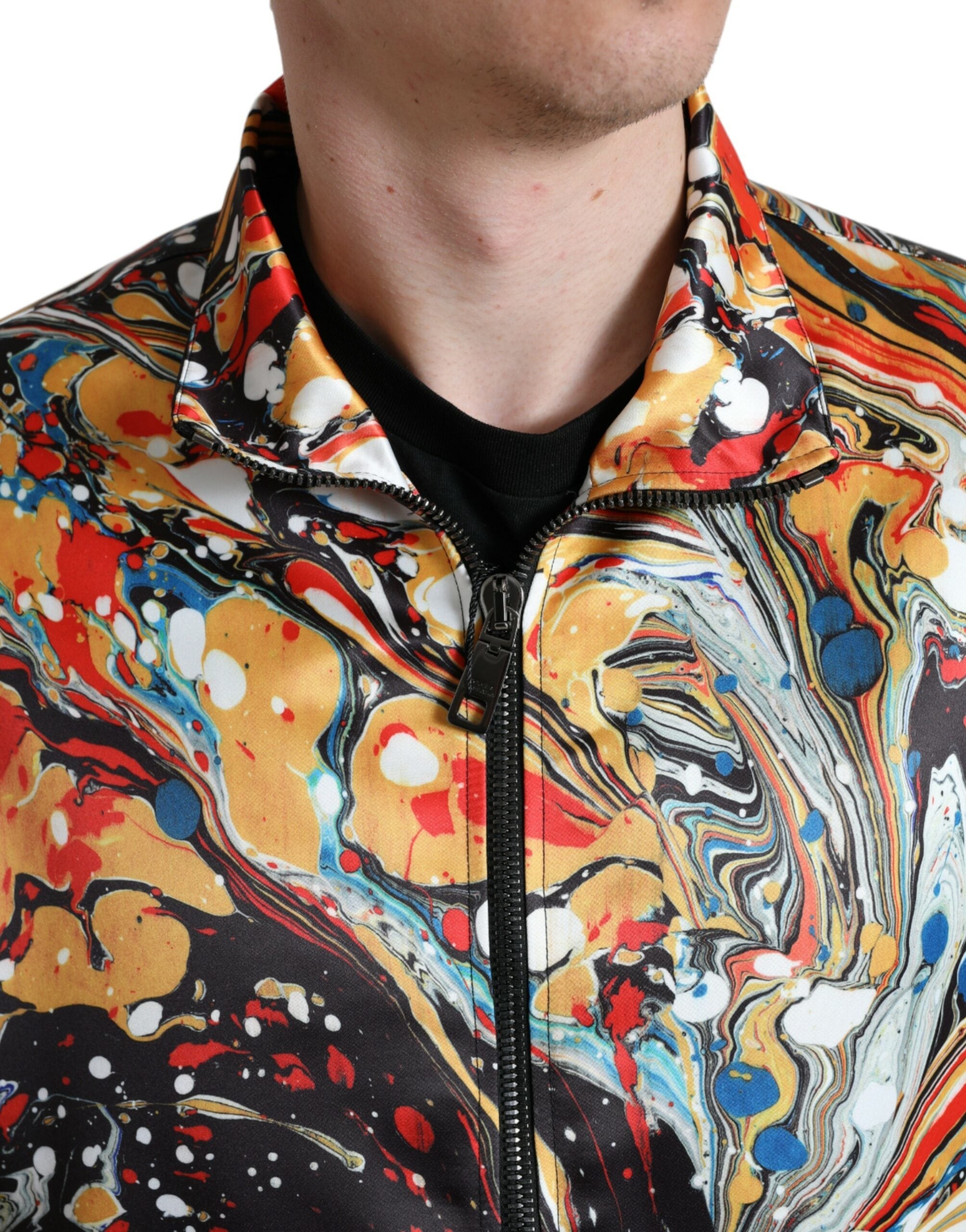 Dolce & Gabbana Colorful Abstract Bomber Jacket LUNESCAPE