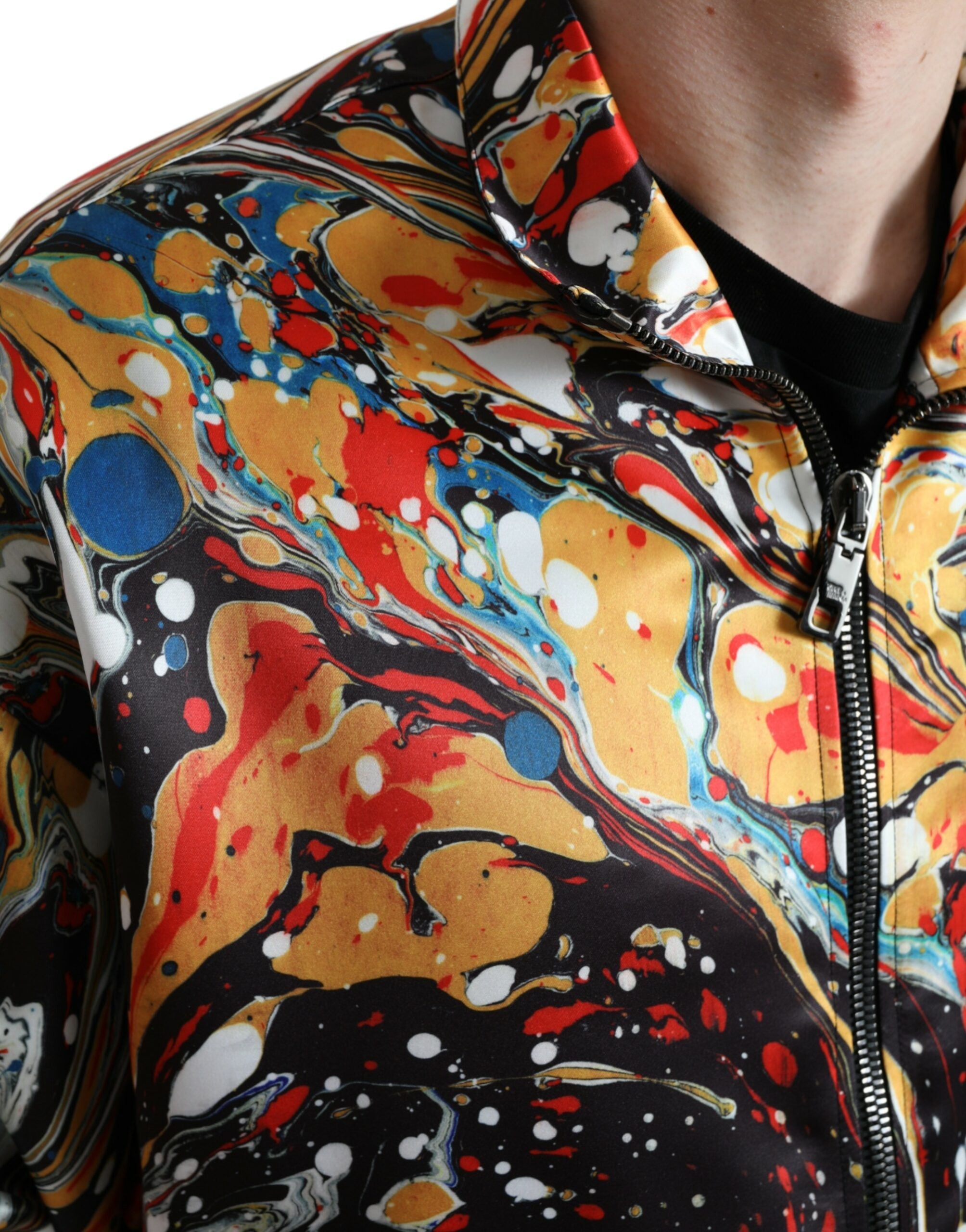 Dolce & Gabbana Colorful Abstract Bomber Jacket LUNESCAPE
