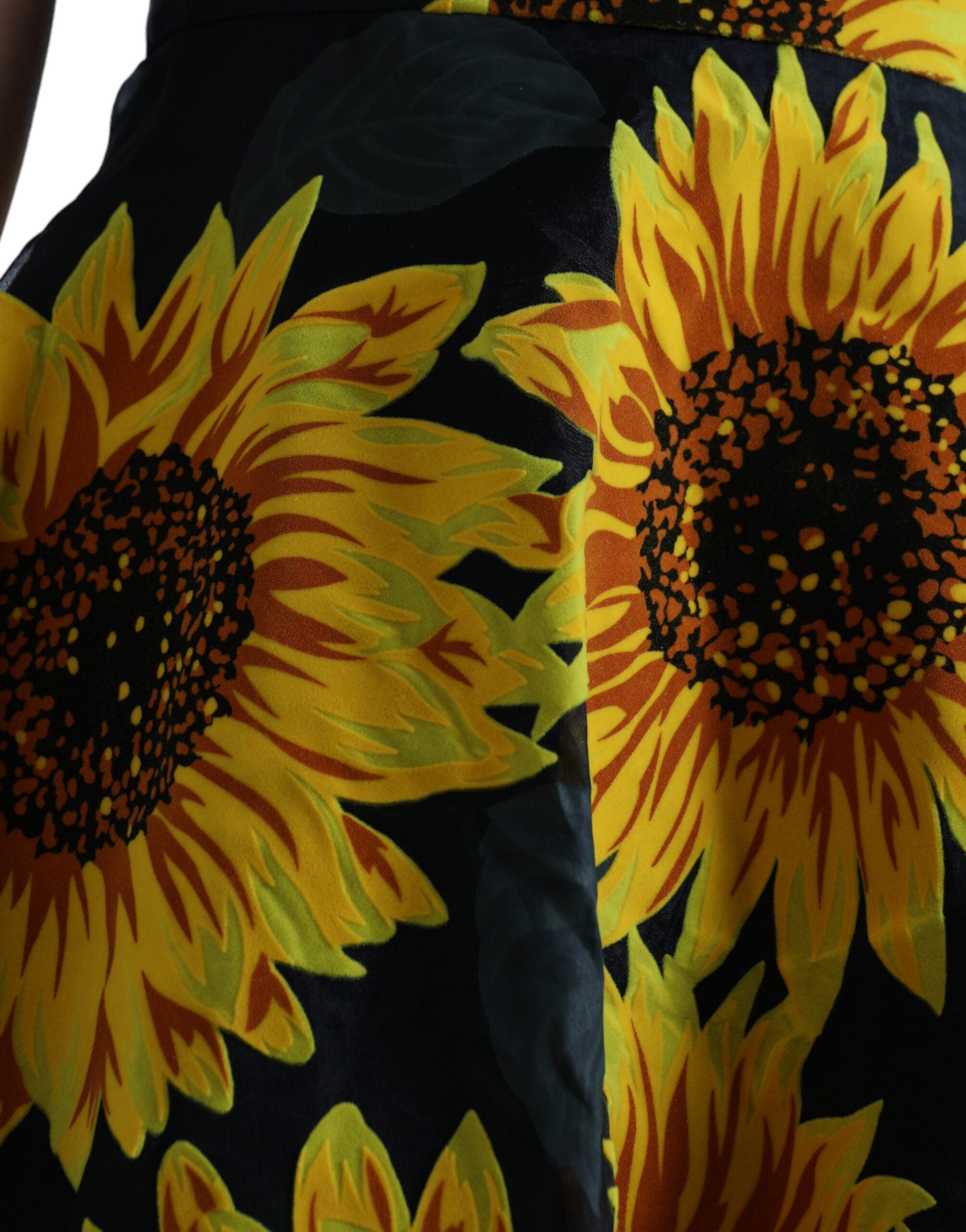 Dolce & Gabbana Summery Sunflower A-Line Midi Dress LUNESCAPE