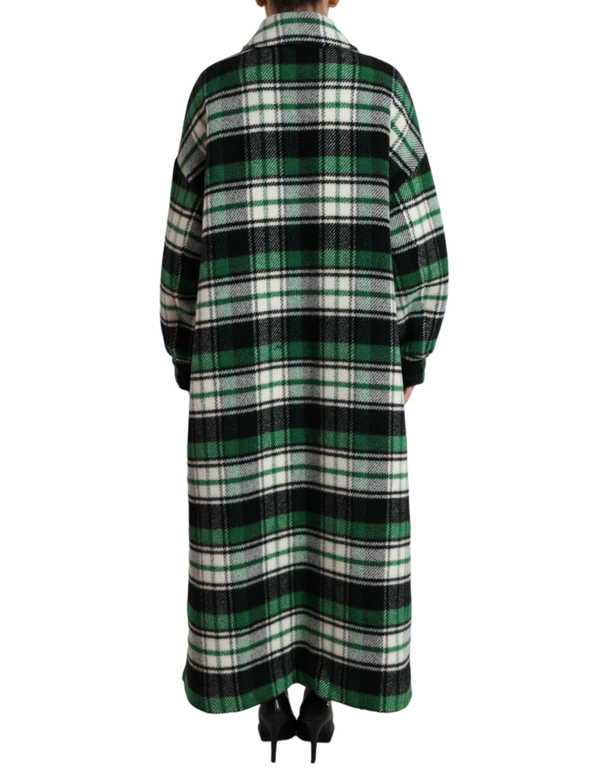 Dolce & Gabbana Green Plaid Long Sleeve Casual Coat Jacket LUNESCAPE