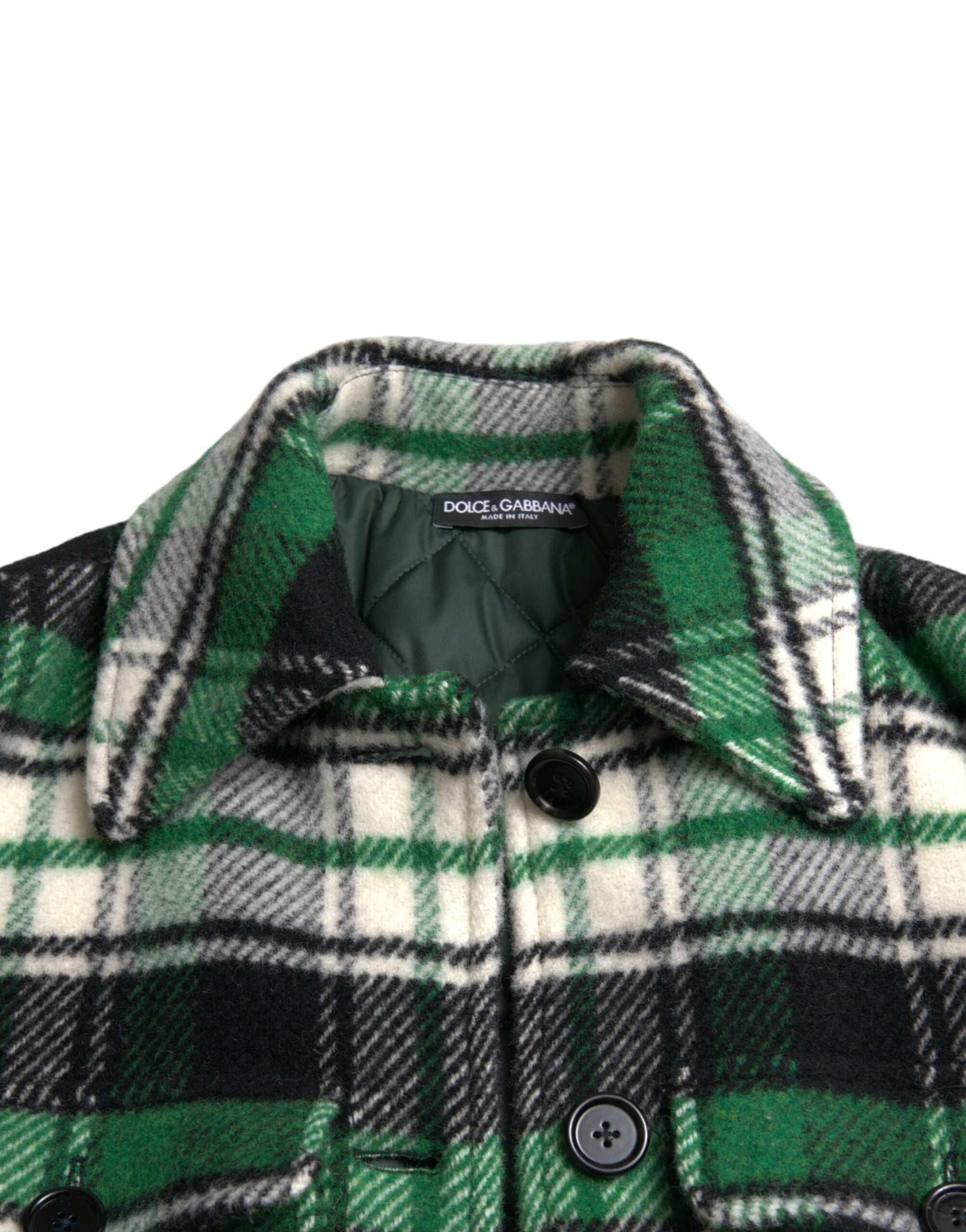 Dolce & Gabbana Green Plaid Long Sleeve Casual Coat Jacket LUNESCAPE