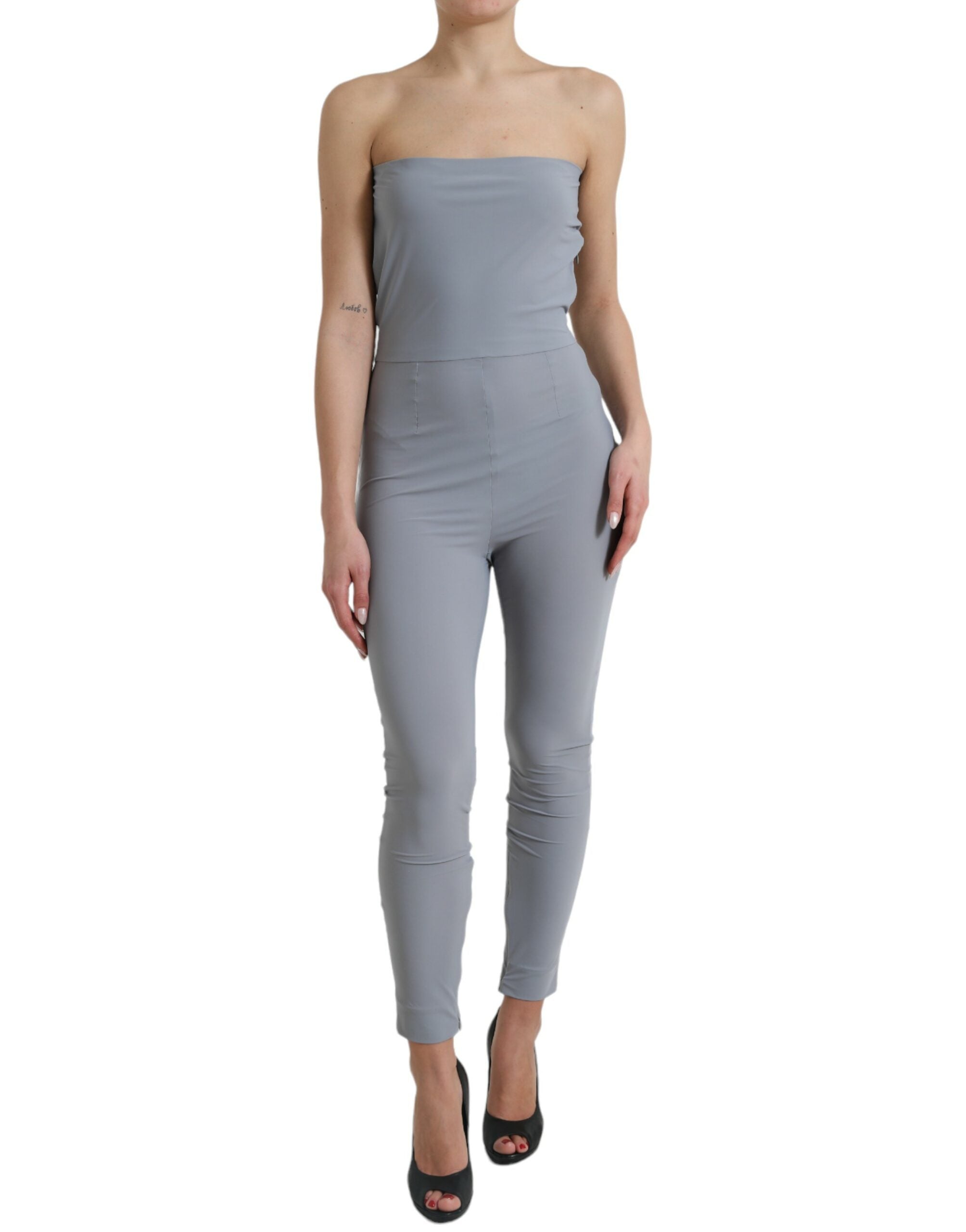Dolce & Gabbana Gray Strapless Bodycon Jumpsuit Dress LUNESCAPE