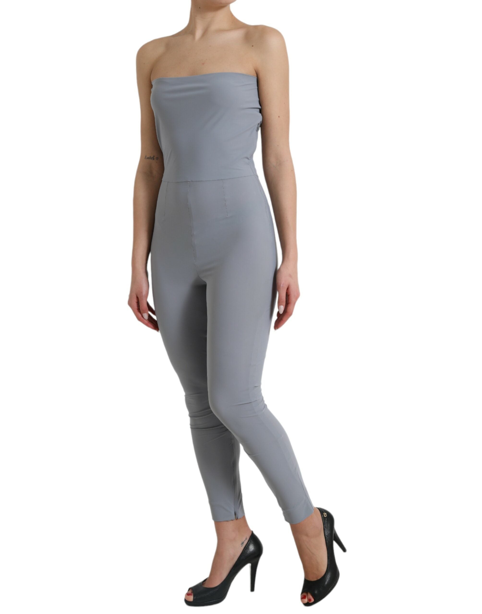 Dolce & Gabbana Gray Strapless Bodycon Jumpsuit Dress LUNESCAPE