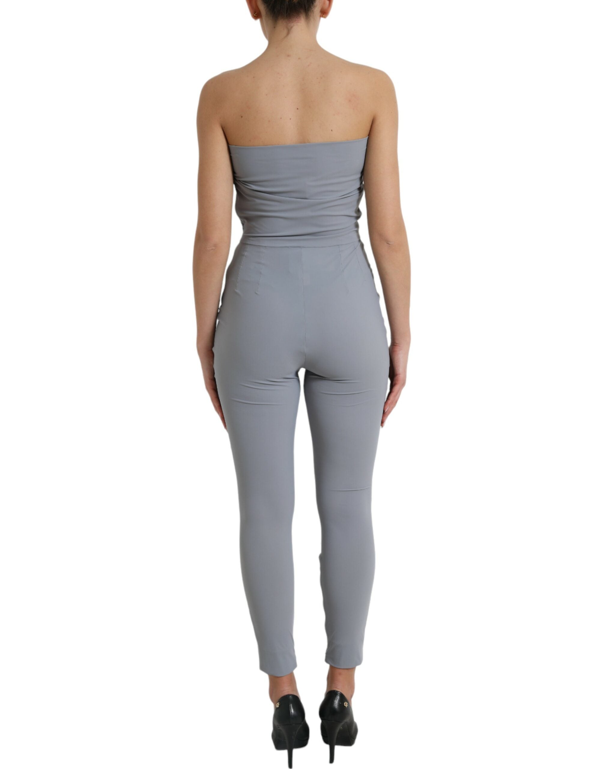 Dolce & Gabbana Gray Strapless Bodycon Jumpsuit Dress LUNESCAPE