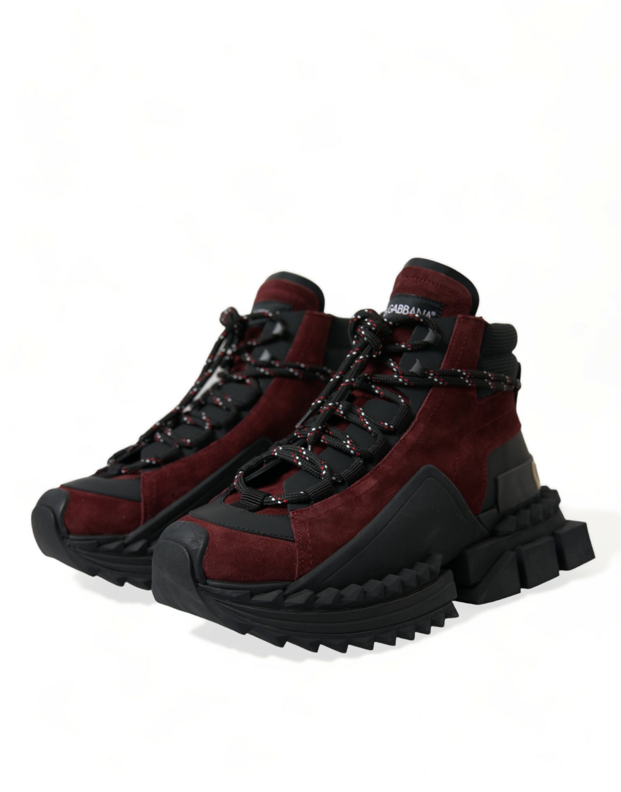 Dolce & Gabbana Burgundy Super King High Top Men Sneakers Shoes LUNESCAPE