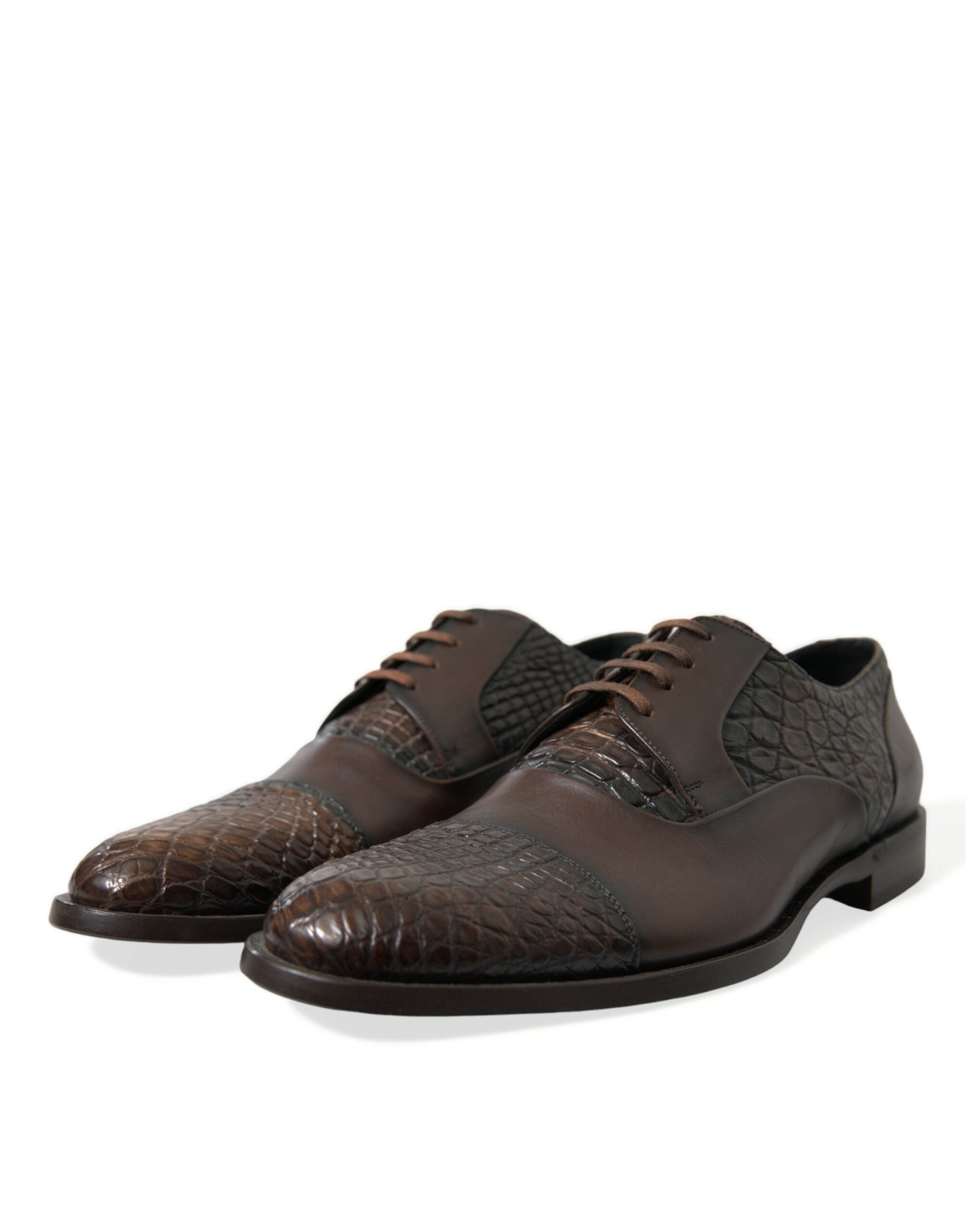 Dolce & Gabbana Brown Exotic Leather Lace Up Oxford Dress Shoes LUNESCAPE