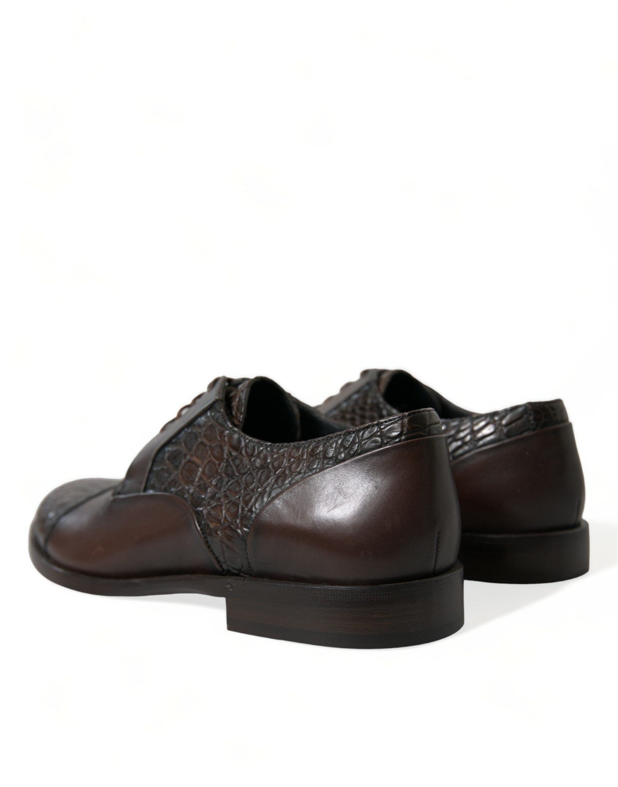 Dolce & Gabbana Brown Exotic Leather Lace Up Oxford Dress Shoes LUNESCAPE