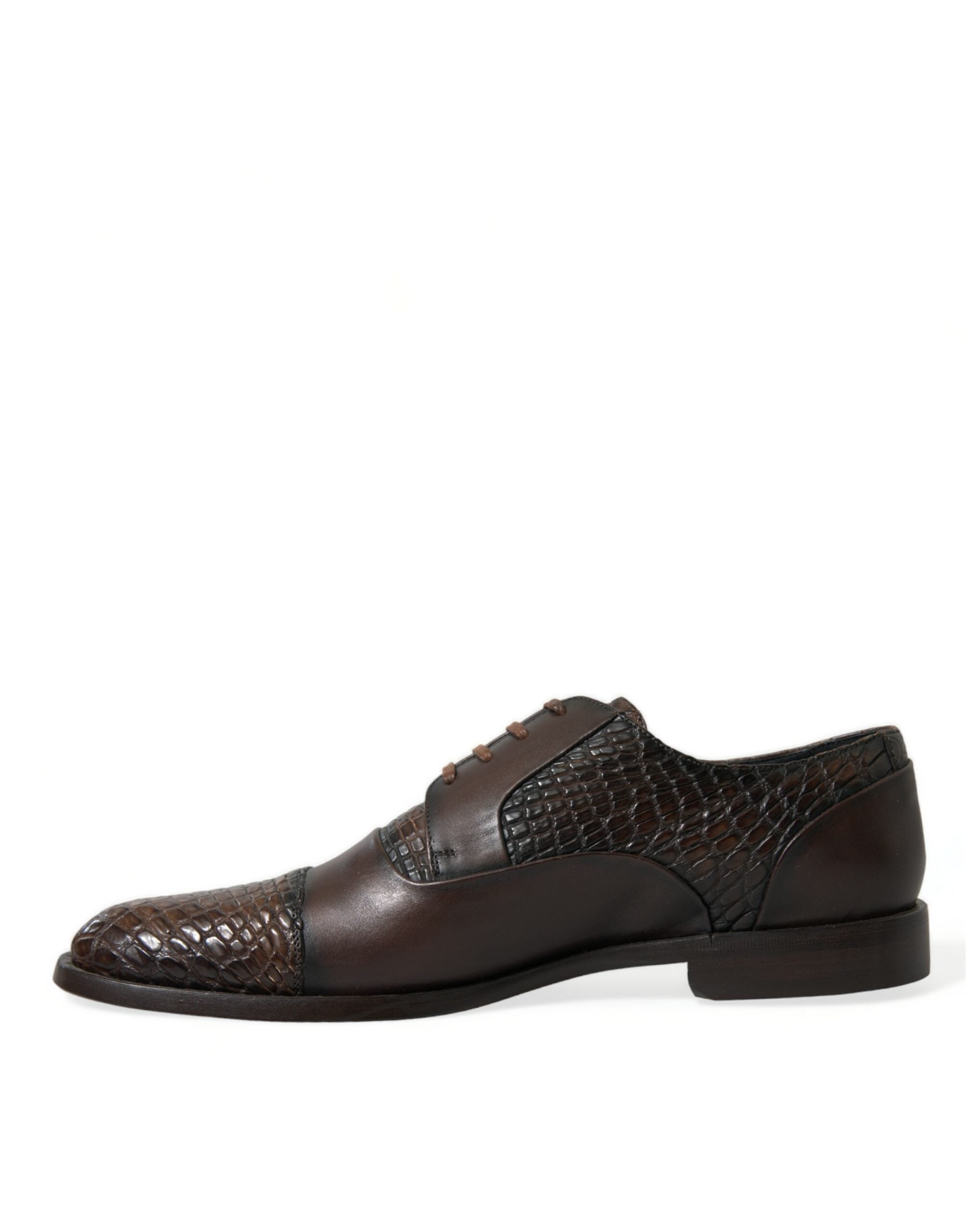 Dolce & Gabbana Brown Exotic Leather Lace Up Oxford Dress Shoes LUNESCAPE