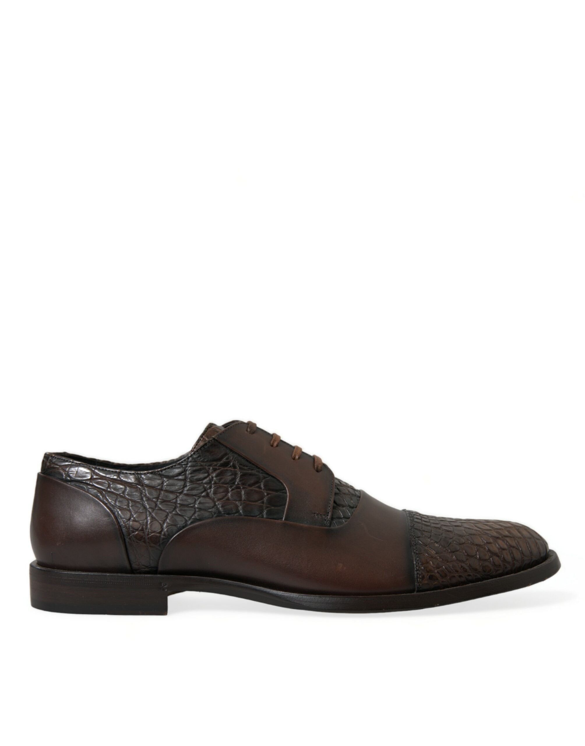 Dolce & Gabbana Brown Exotic Leather Lace Up Oxford Dress Shoes LUNESCAPE