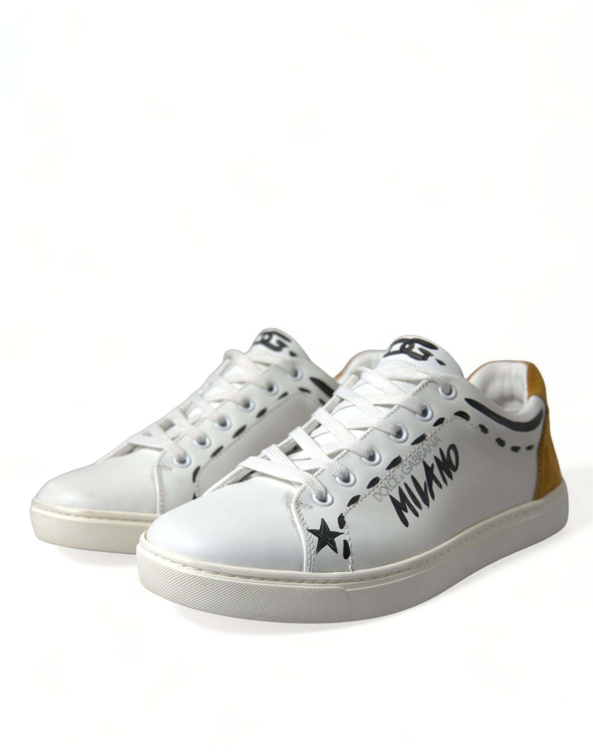 Dolce & Gabbana White Leather LOVE Milano Men Sneakers Shoes LUNESCAPE